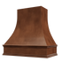 Campana extractora de madera color chocolate con frente curvo y borde decorativo: anchos disponibles de 30", 36", 42", 48", 54" y 60"