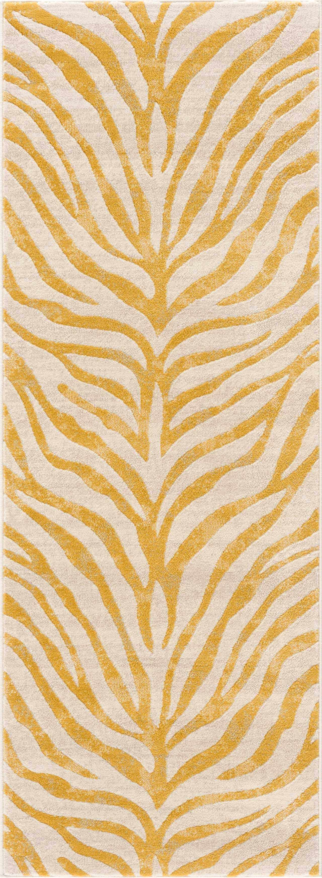 Alfombra con estampado de cebra en amarillo Terra - Liquidación