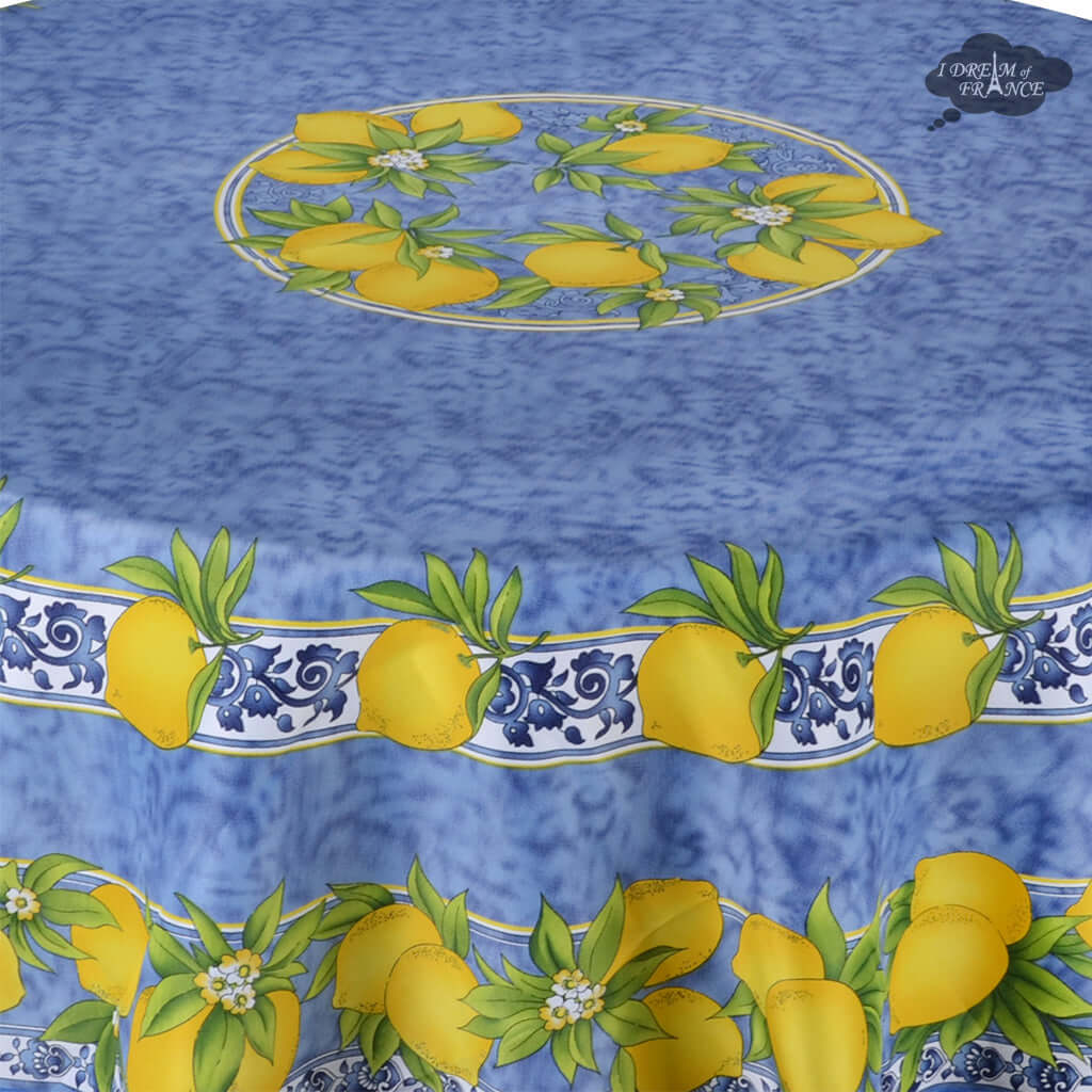 Citrus Blue French Provencal Polyester Tablecloth - 70
