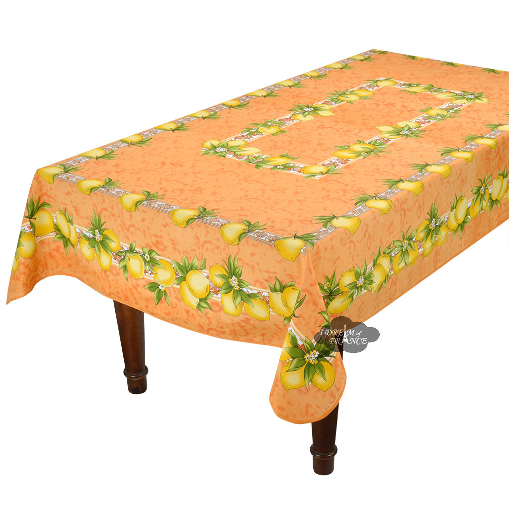 Citrus Orange French Provencal Polyester Tablecloth - 59x92