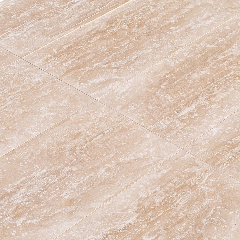 Classic Light Vein-cut Travertine Floor and Wall Tile 12"x24" - Livfloors Collection