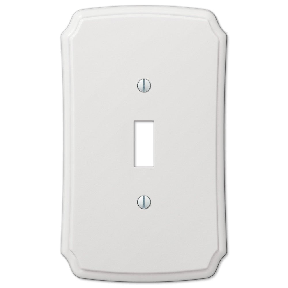 Placa de pared clásica de plástico blanco con 1 palanca