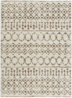 Alfombra de felpa con enrejado en color crema y tostado Monarch