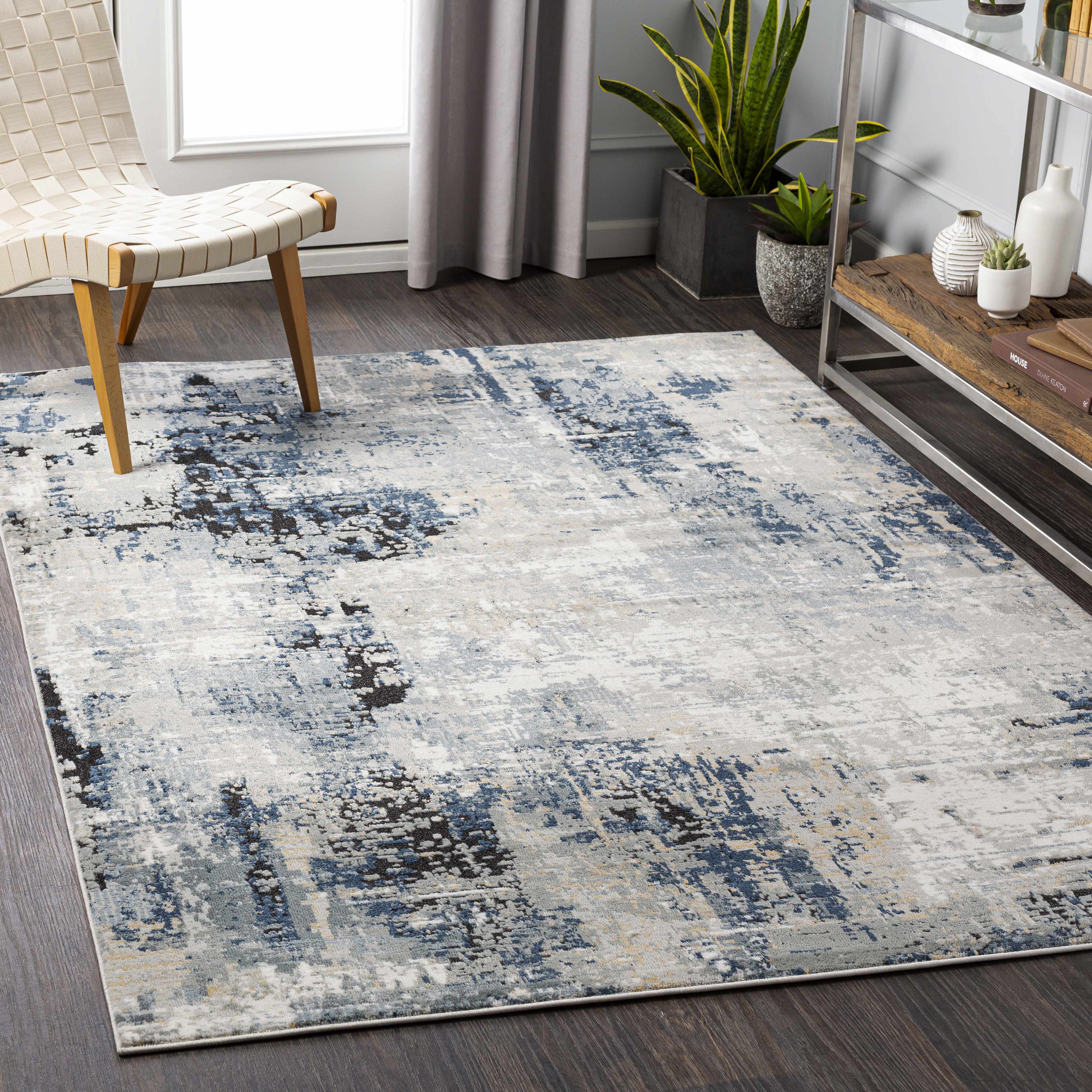 Alfombra abstracta azul Campsall - Promoción