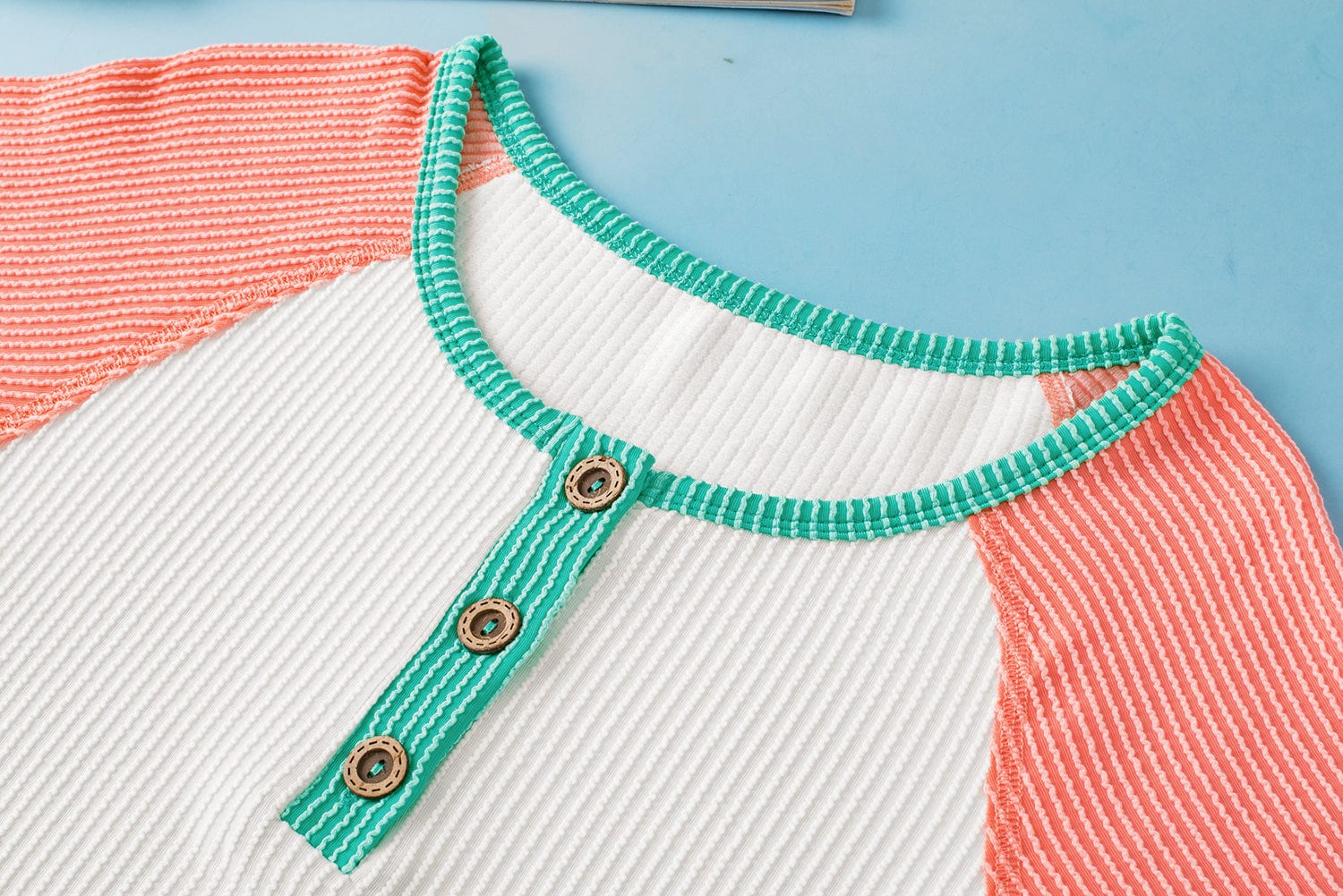 Contrast Color Henley