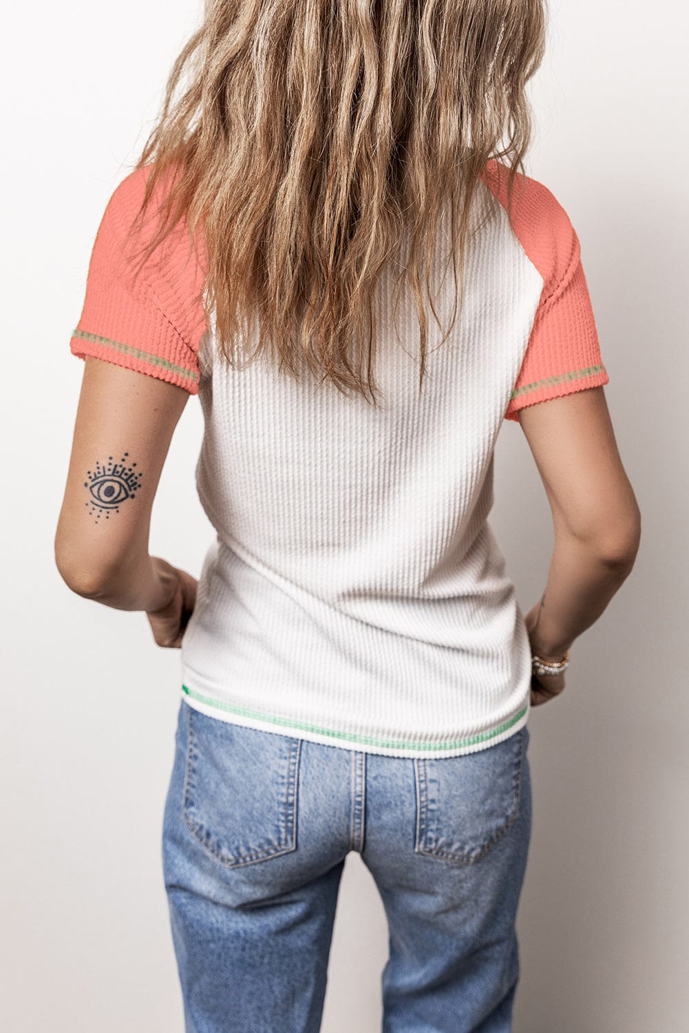 Contrast Color Henley