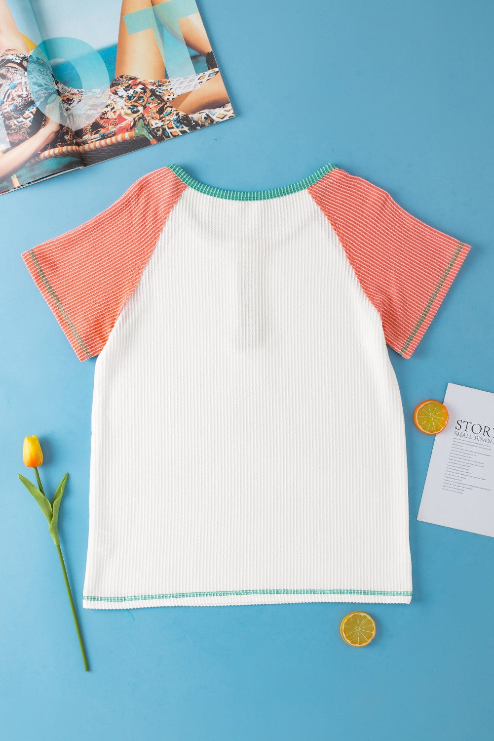 Contrast Color Henley