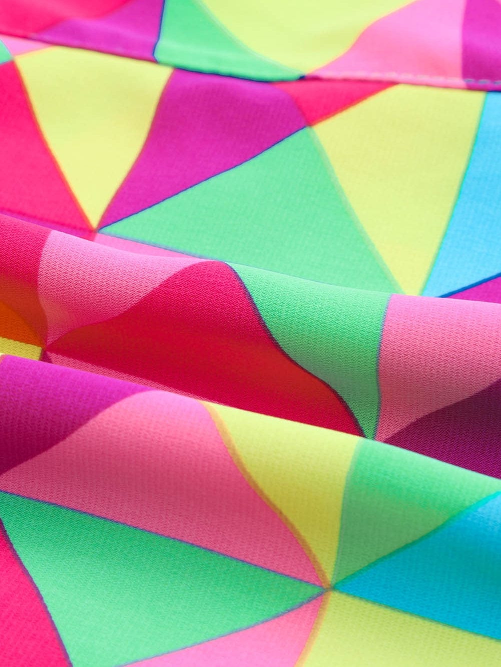 Colorful Geometric Print Active Shorts with High Waist