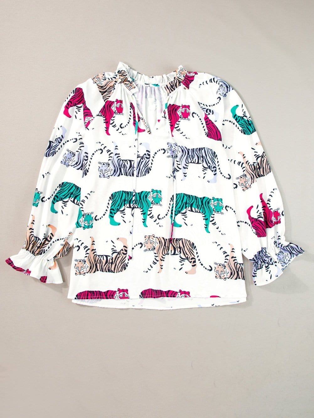 Casual Tiger Print Blouse