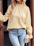Versatile Pleated Mock Neck Top