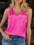 Satin Cami Top with V-Neckline