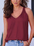 Satin Cami Top with V-Neckline
