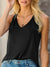 Satin Cami Top with V-Neckline