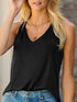 Satin Cami Top with V-Neckline