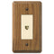 Placa de pared contemporánea de madera de roble medio - 1 toma de teléfono