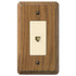 Placa de pared contemporánea de madera de roble medio - 1 toma de teléfono