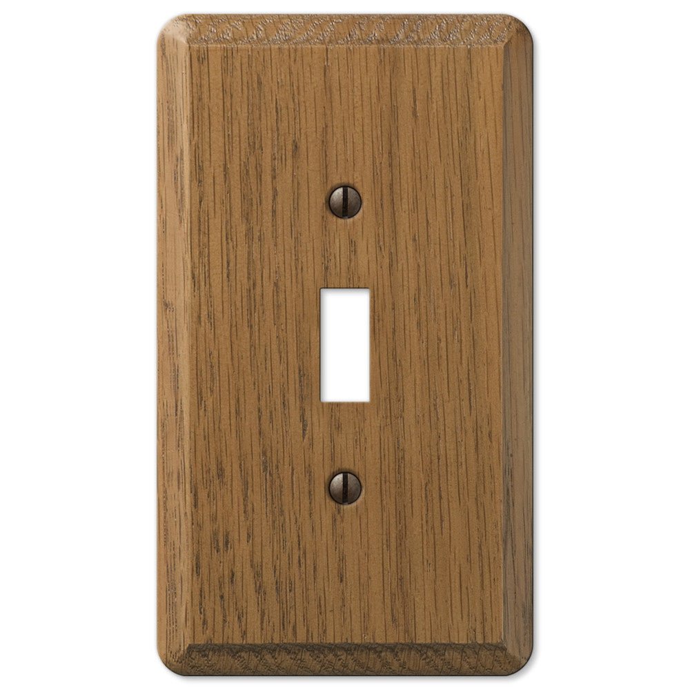Placa de pared contemporánea de madera de roble medio con 1 palanca