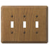 Placa de pared contemporánea de madera de roble medio con 3 palancas