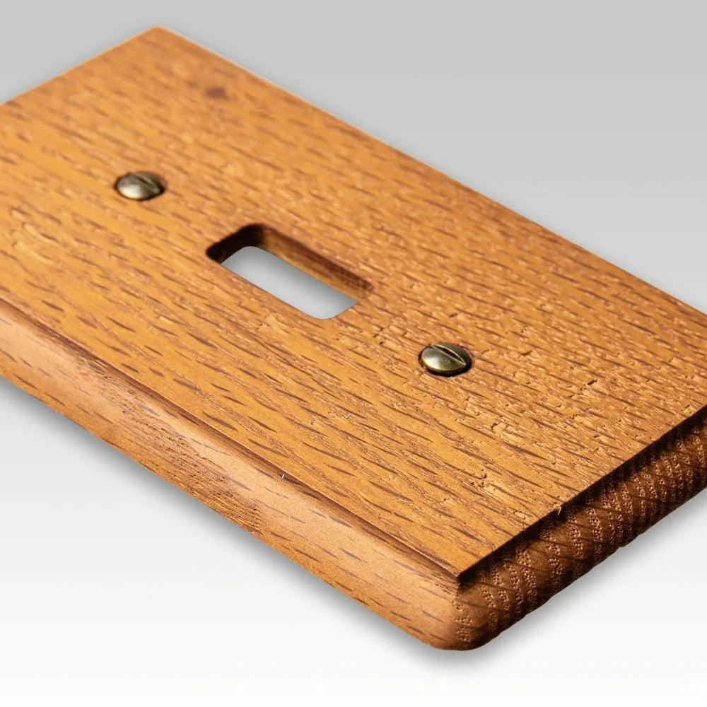 Placa de pared contemporánea de madera de roble medio con 3 palancas