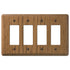 Placa de pared contemporánea de madera de roble medio con 4 balancines