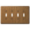 Placa de pared contemporánea de madera de roble medio con 4 palancas