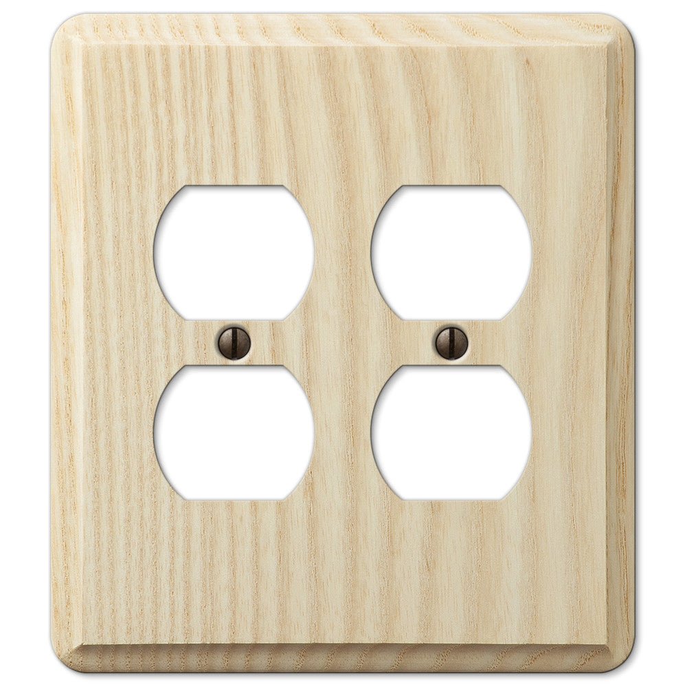 Placa de pared contemporánea de madera de fresno sin terminar de 2 piezas
