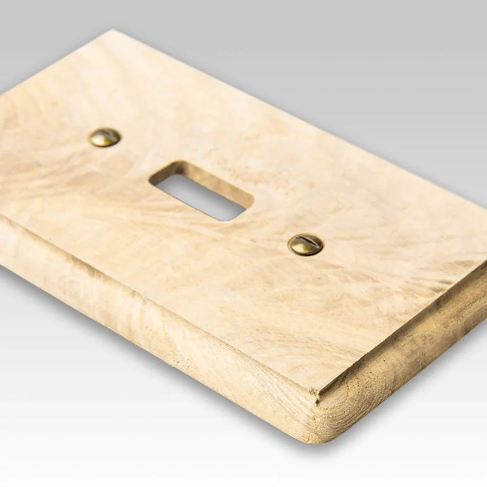 Placa de pared contemporánea de madera de fresno sin terminar de 4 balancines