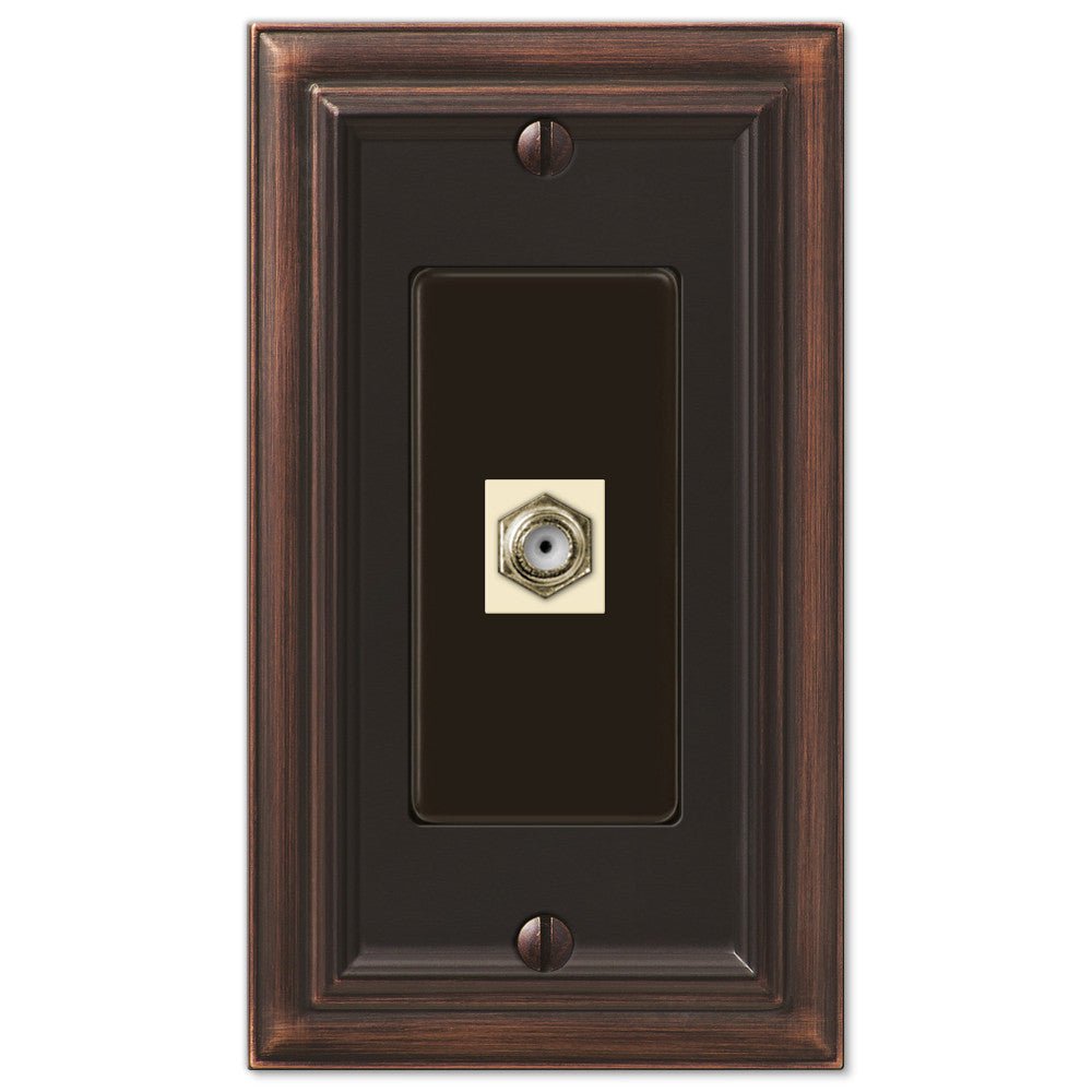 Placa de pared con conector para cable, fundición de bronce envejecido continental