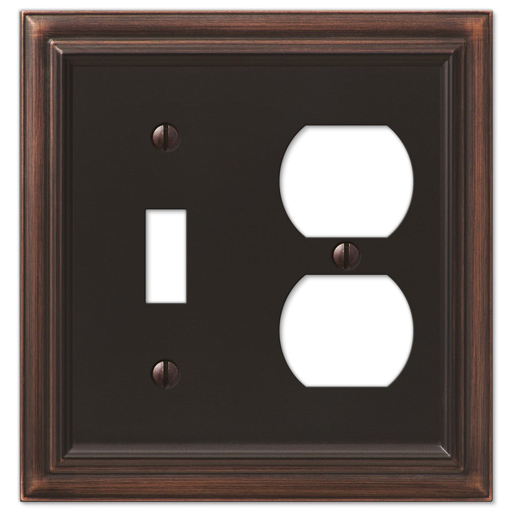 Fundición de bronce envejecido continental: 1 palanca/1 placa de pared dúplex