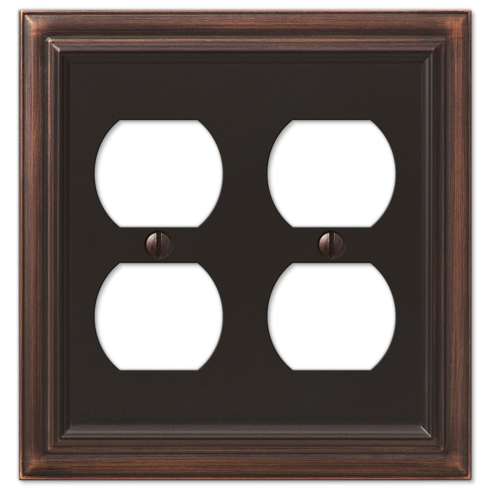 Fundición de bronce envejecido continental - Placa de pared dúplex 2
