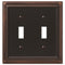 Fundición de bronce envejecido continental - Placa de pared con 2 palancas