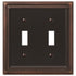 Fundición de bronce envejecido continental - Placa de pared con 2 palancas