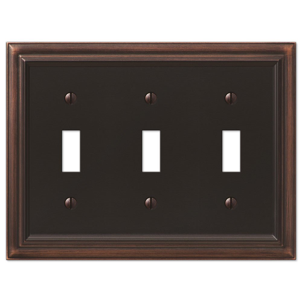 Fundición de bronce envejecido continental - Placa de pared con 3 palancas
