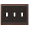 Fundición de bronce envejecido continental - Placa de pared con 3 palancas