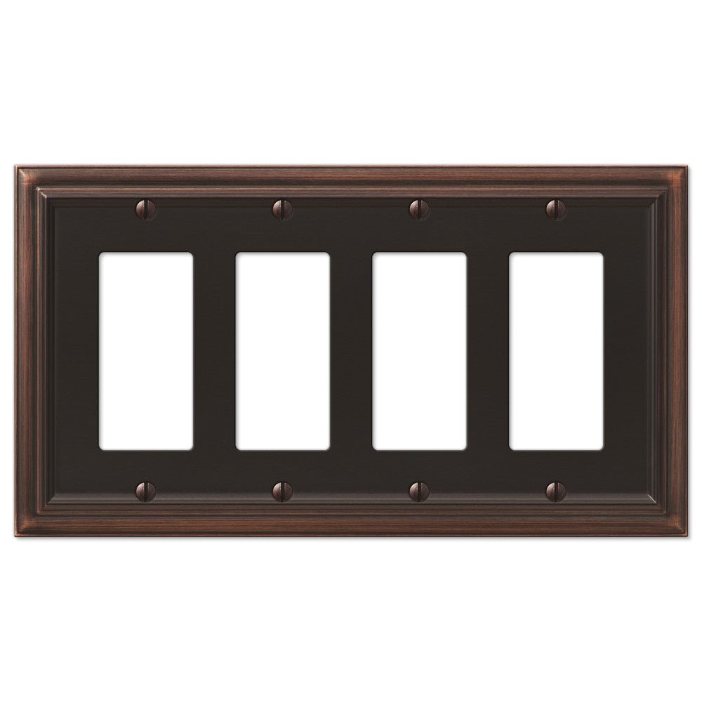 Fundición de bronce envejecido continental - Placa de pared de 4 balancines