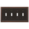 Fundición de bronce envejecido continental - Placa de pared con 4 palancas