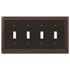 Fundición de bronce envejecido continental - Placa de pared con 4 palancas
