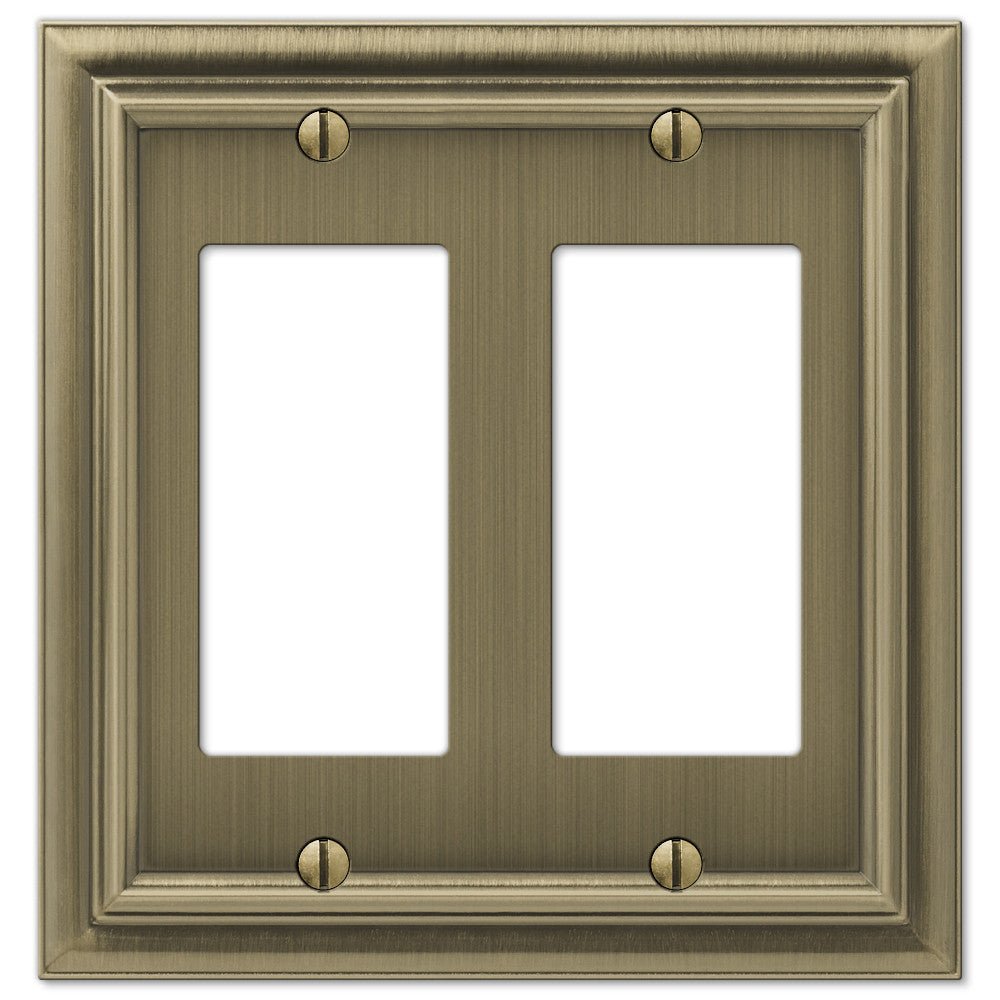 Placa de pared de latón fundido cepillado Continental de 2 balancines