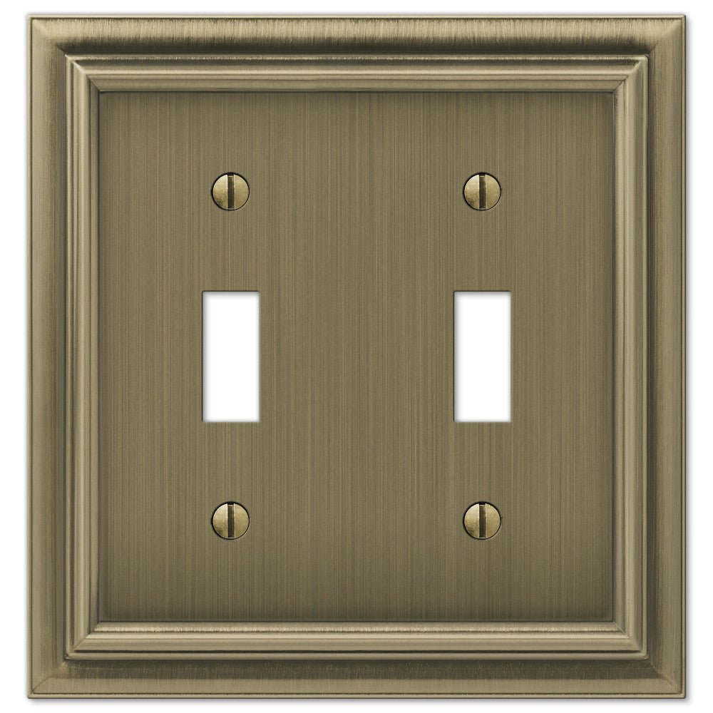 Placa de pared de latón fundido cepillado Continental con 2 palancas