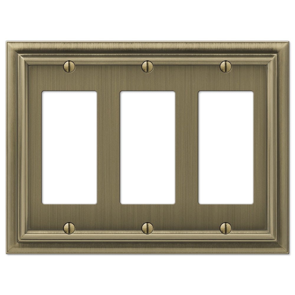 Placa de pared de latón fundido cepillado Continental de 3 balancines