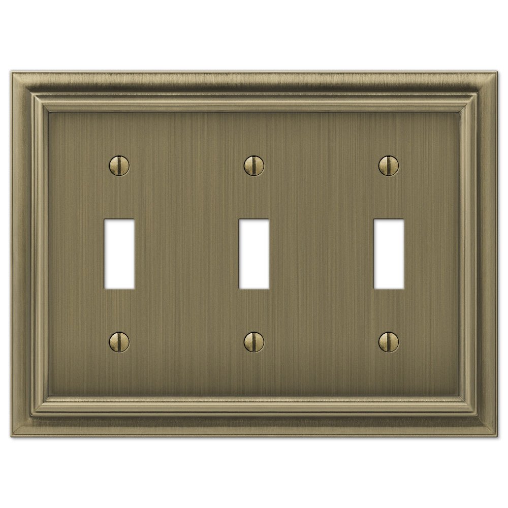Placa de pared de latón fundido cepillado Continental con 3 palancas