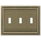 Placa de pared de latón fundido cepillado Continental con 3 palancas