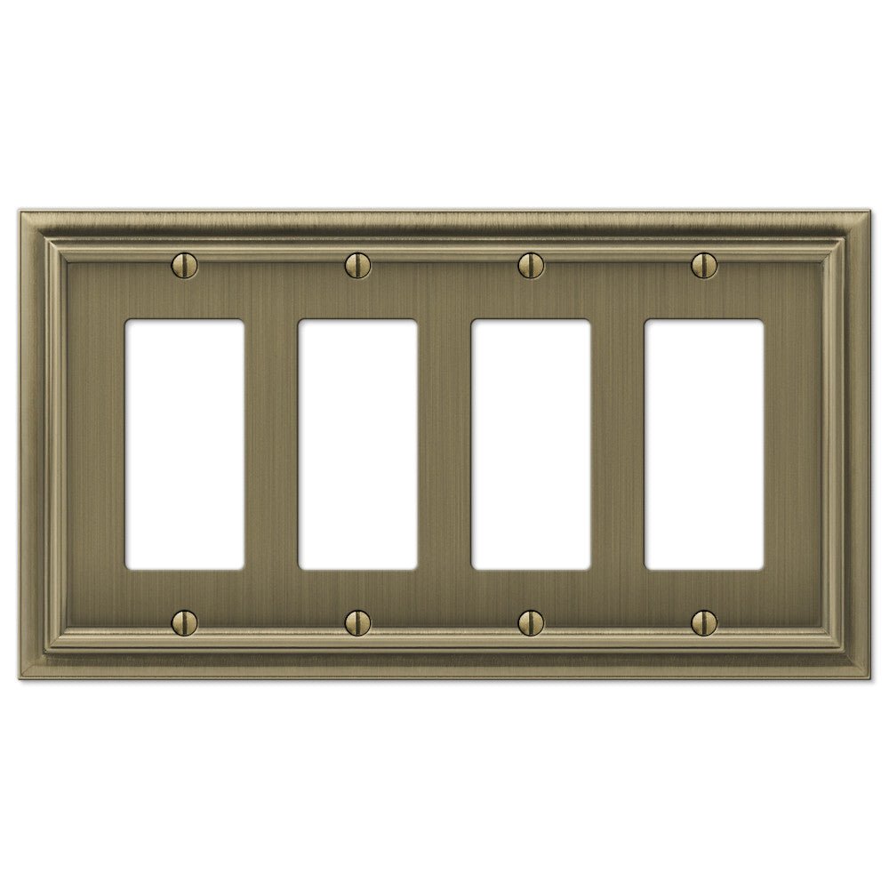 Placa de pared de latón fundido cepillado Continental de 4 balancines