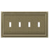 Placa de pared de latón fundido cepillado Continental de 4 palancas