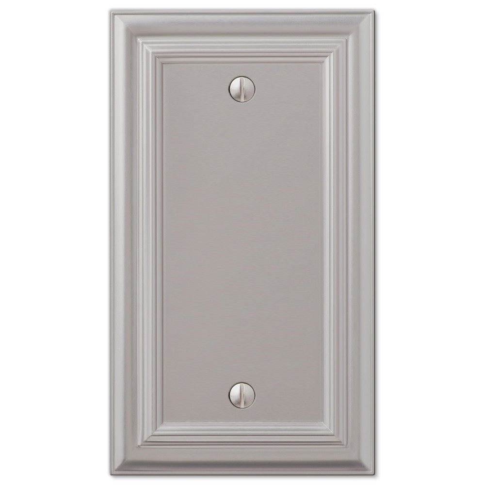 Fundido en níquel satinado continental - 1 placa de pared en blanco