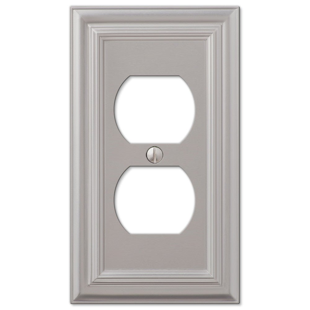 Fundido en níquel satinado continental - 1 placa de pared dúplex