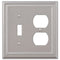 Fundido en níquel satinado continental: 1 palanca/1 placa de pared dúplex