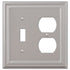 Fundido en níquel satinado continental: 1 palanca/1 placa de pared dúplex