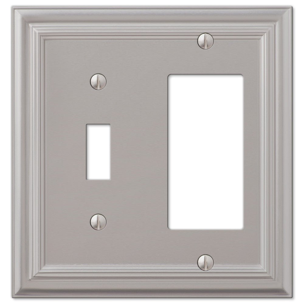 Níquel satinado fundido continental: 1 palanca/1 placa de pared basculante