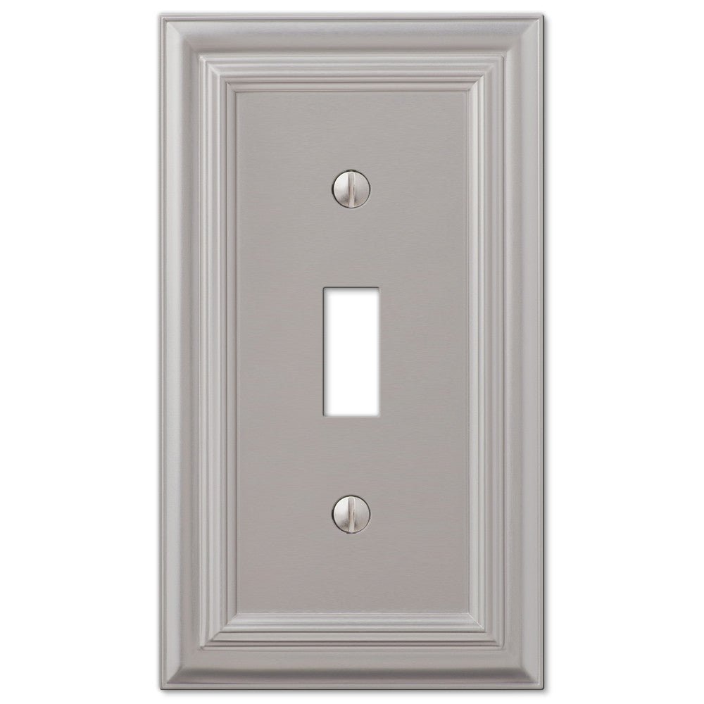 Continental Satin Nickel Cast - 1 Toggle Wallplate
